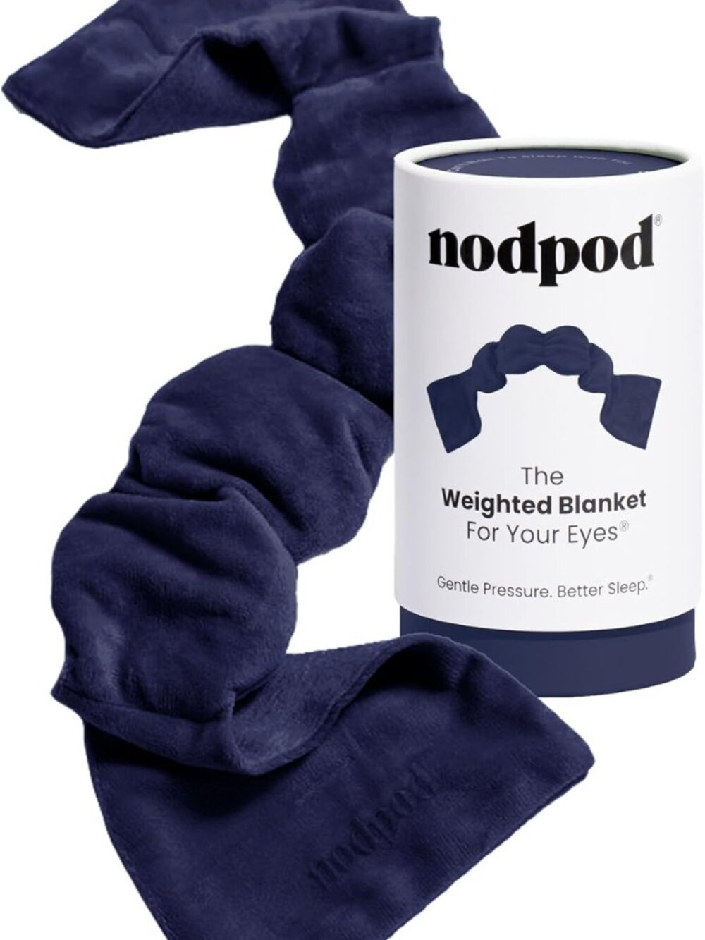 Nodpod Weighted, Gentle-Pressure Sleep Mask, Midnight Blue, Brand-New